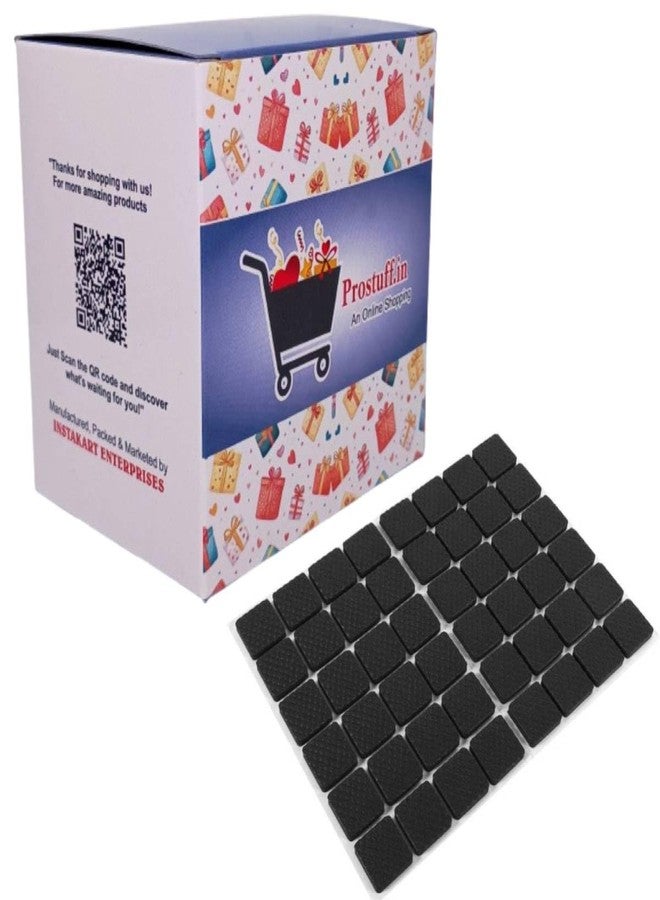 Prostuff.in Square Flexible Non-Slip Self-Adhesive Furniture Pads for Sofa Bed, Dining Table & Chairs, Home & Office Use, Black Colour 32 Pcs - Image 1